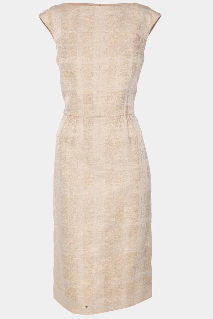 Tory Burch Beige Jacquard Sleeveless Midi Dress 2